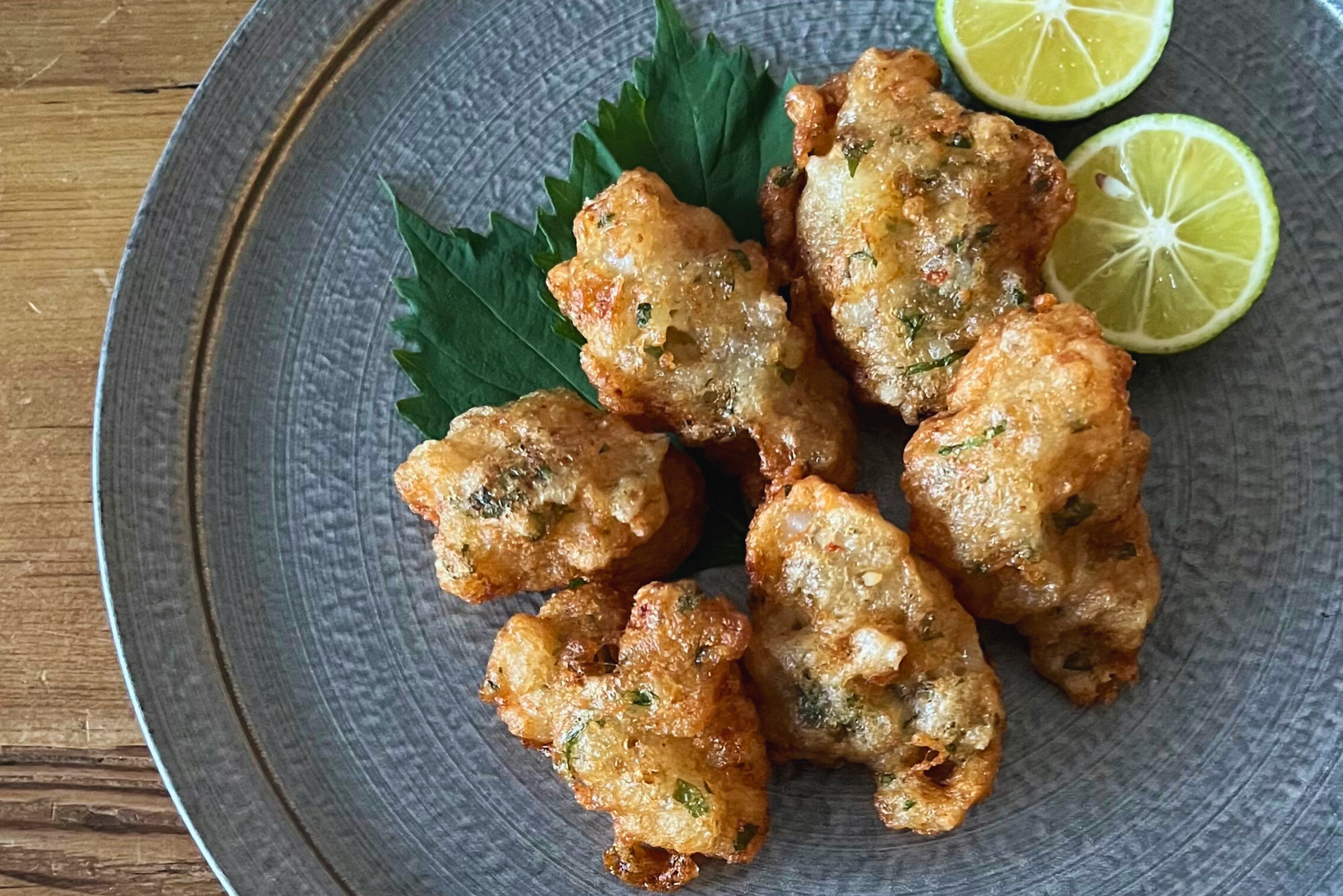 海老と長芋の落とし揚げ