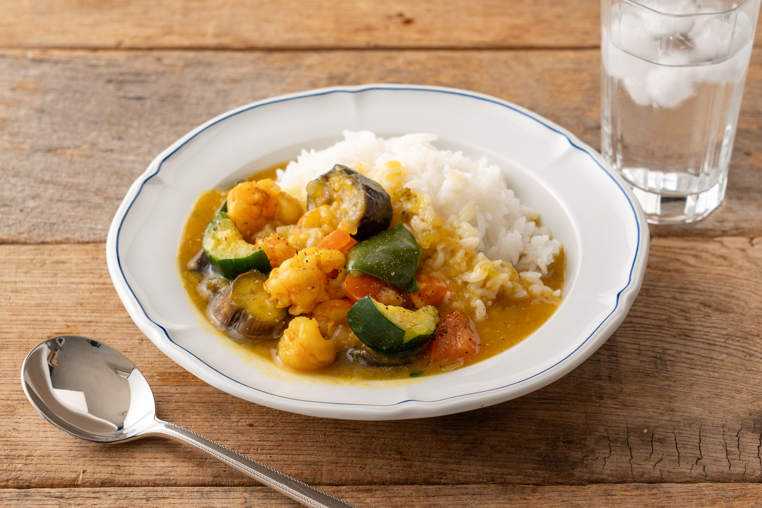 海老と夏野菜の海老だしカレー