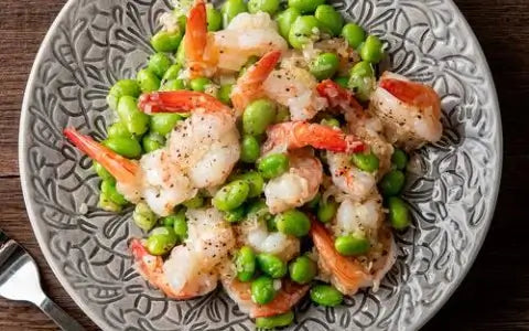 海老と空豆の塩炒め